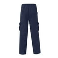 thumbnail image 5 of Cargo Sweatpants for Men Drawstring Baggy Sweatpants Plus Size Athletic Jogger Workout Pants with Pockets Navy 2XL, 5 of 5