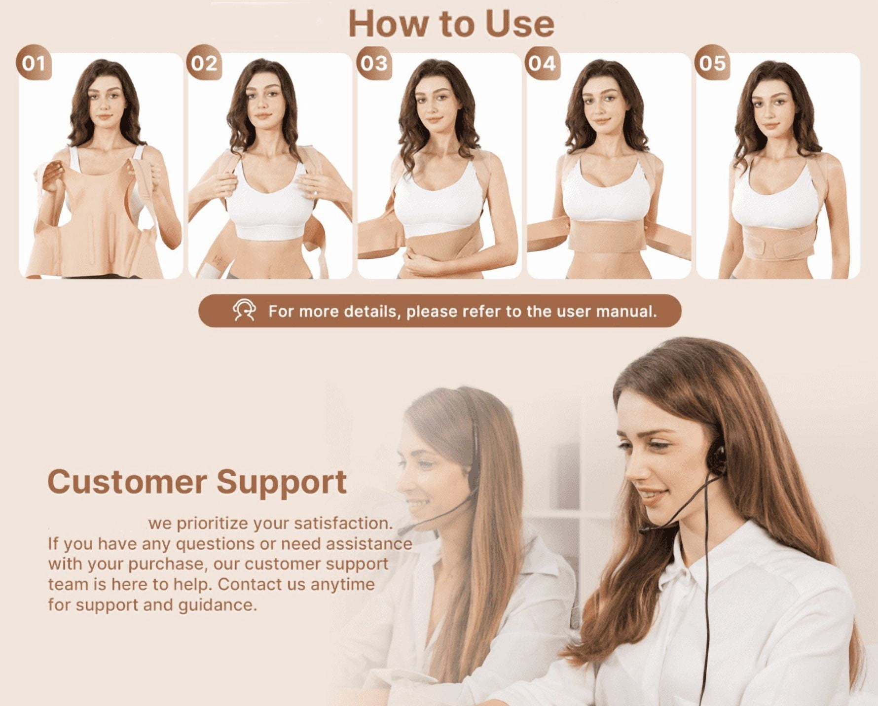MUSICOZY Upgraded Invisible Back Brace Posture Corrector for Women, Invisible and Lightweight Back Support for Neck, Shoulder, and Upper Back Pain Relief – Improves Posture, Corrects Hunchback, Small