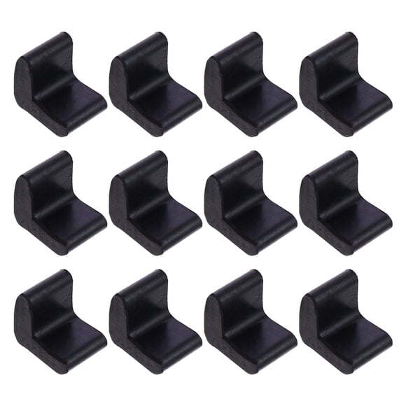 30Pcs L-Shaped Shelf Cover Black Rubber Furniture Bumper for Bed Frame Corner Protectors