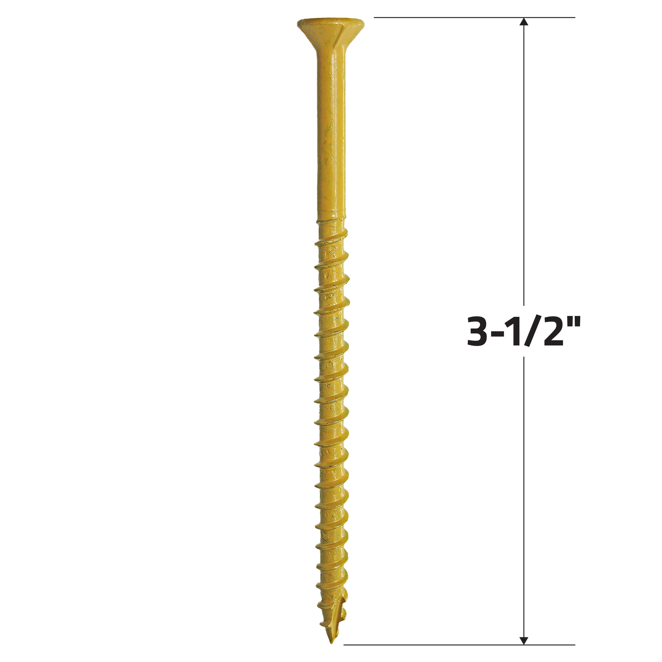 (4 pack) Grip-Rite PrimeGuard Plus #10 x 3-1/2 in. Tan Wood to Wood Deck Screw 1lb.
