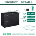 thumbnail image 3 of STANI Metal Lateral File Cabinets with Lock,2 Drawer Steel Wide Filing Organization Storage Cabinets,Home Office Furniture for Hanging Files Letter/Legal/F4/A4 Size, 3 of 7