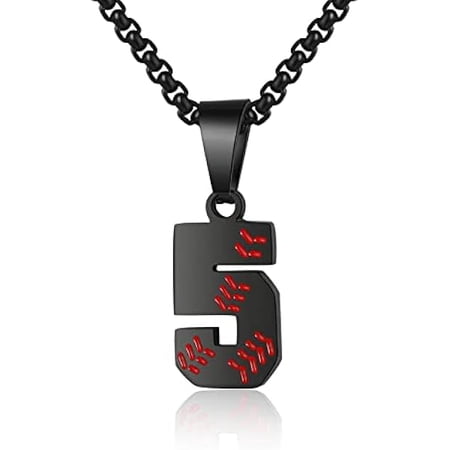 LYH Baseball Number Necklace - Stainless Steel Chain Pendant for Men Athletes 00-99 Jersey Number Gift