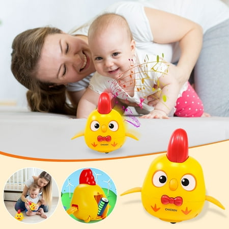 

TMOYZQ Christmas Toys Children s Electric Rocking Chicken Universal Wheel Toy Light Music Baby Learn To Crawl Guide Toy Early Education Gift for Toddler on Clearance