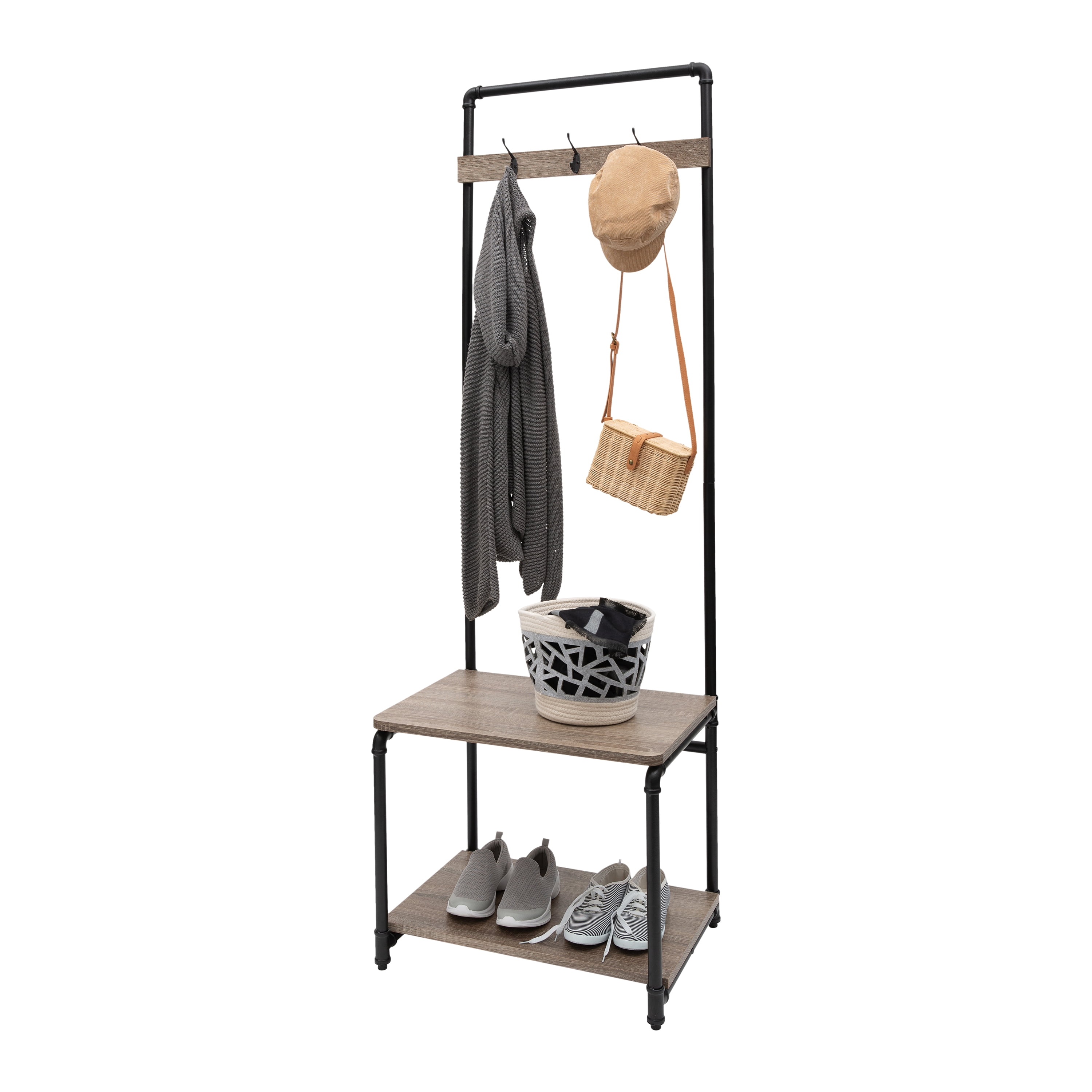 Organize It All Pipe Line Metal Entryway Storage