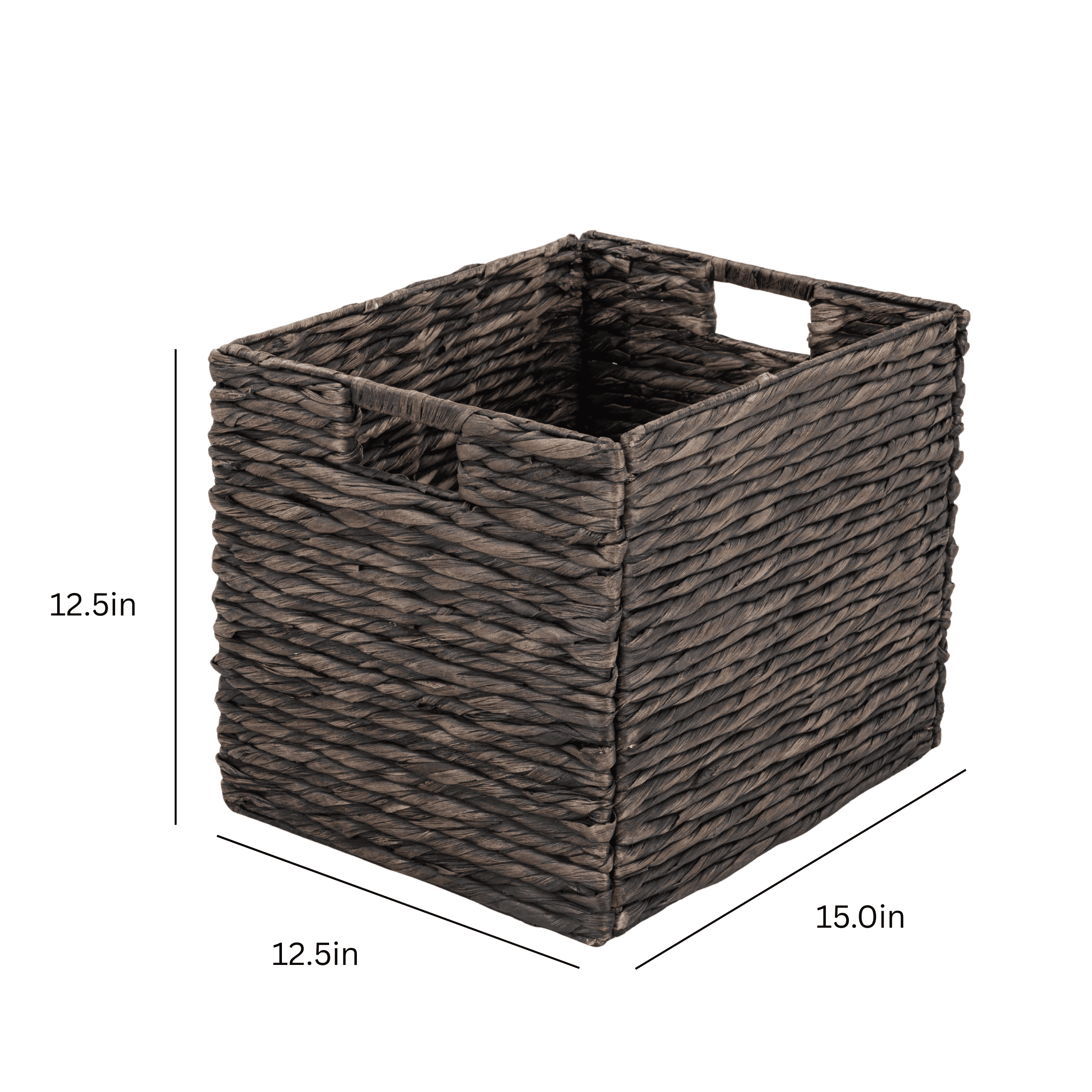 Better Homes & Gardens Collapsible Washed Water Hyacinth Cube Storage Bins, 2 Pack