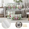 thumbnail image 6 of Sage Green Plaid Outdoor Waterproof Pillow Covers, Easter Decorative Square Throw Pillowcase Sofa Cushion Sham for Patio/Couch/Chair, 24"x24" 2 Pack, 6 of 8