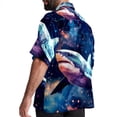 thumbnail image 3 of Starry Shark Men's Short Sleeve Poplin Shirt, Casual Button Down Shirts, Printed Summer Beach Shirt, Unisex Casual Button Down Top, 3 of 6