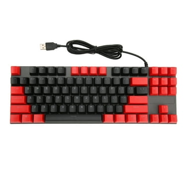 Ergonomic Wired Design for Laptop & PC, Contrast Color Keys, Enhanced Typing Experience 87-Key RGB Backlit Blue Switch Mechanical Keyboard
