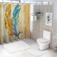 thumbnail image 7 of Creowell Feathers Fantasy Art Print Shower Curtain, Modern Bathroom Decor with Hooks, Polyester Fiber Background for Showers and Bathtubs 36x72, 7 of 7