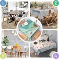 thumbnail image 6 of 52x52in(132x132cm) Square Tablecloth, Waterproof Polyester Table Cover, Wrinkle Resistant & Washable Fabric for Dining, Kitchen, Picnic, Turquoise Marble Pattern, 6 of 6