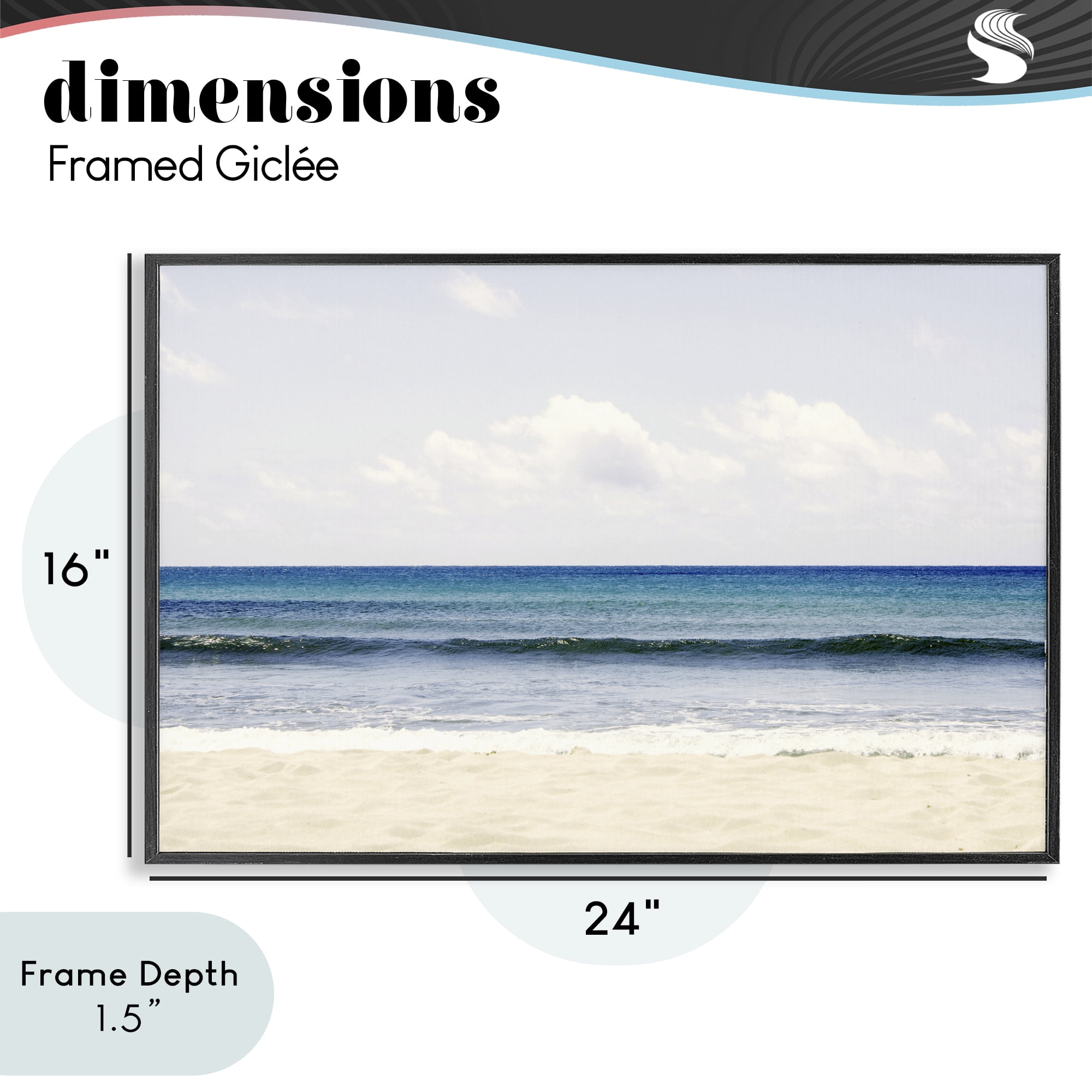 Stupell Industries Summer Seaside Escape Black Framed Giclee Art, design by Gemma Bardot
