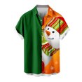 thumbnail image 1 of Mens Manga Corta Botón Abajo Camisas, Navidad Impreso Turndown Cuello Blusa, Top de Moda Casual, 1 of 6