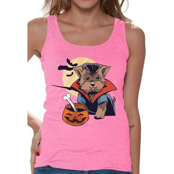 Awkward Styles Halloween Sleeveless Shirt Vampire Morkie Tank Top for Women