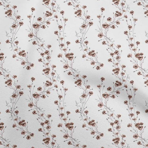 oneOone Polyester Spandex Brown Fabric Floral Sewing Craft Projects Fabric Prints By Yard 56 Inch Wide