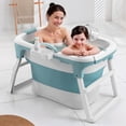 thumbnail image 2 of WETLA 39" Portable Folding Bathtub, Small Foldable Tub with Ergonomic Seat & Massage Roller, 2 of 8
