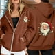 thumbnail image 2 of WILLBEST Sudadera para Mujer, Estilo Navideño, con Cremallera, Manga Larga, Bolsillo, Cordón Ajustable y Capucha Chica​​, 2 of 8