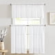 thumbnail image 1 of Juego de cortinas de cocina Jinchan de lino, 3 piezas, blanco, 90x60 cm, 1 of 8