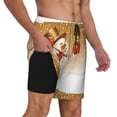 thumbnail image 3 of Picia Christmas Snowman Gift pattern Mens Swim Trunks with Compression Liner Stretch Beach Shorts Quick Dry with Zipper Pockets No-Chafing Board Shorts-Small, 3 of 9