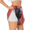 thumbnail image 3 of Lsque Cute Black Kitten Cartoon Printed Women's Running Shorts with Liner Pockets,Elastic Quick Dry Workout Athletic Gym Yoga Shorts,Womens High Waist Shorts-Small, 3 of 9