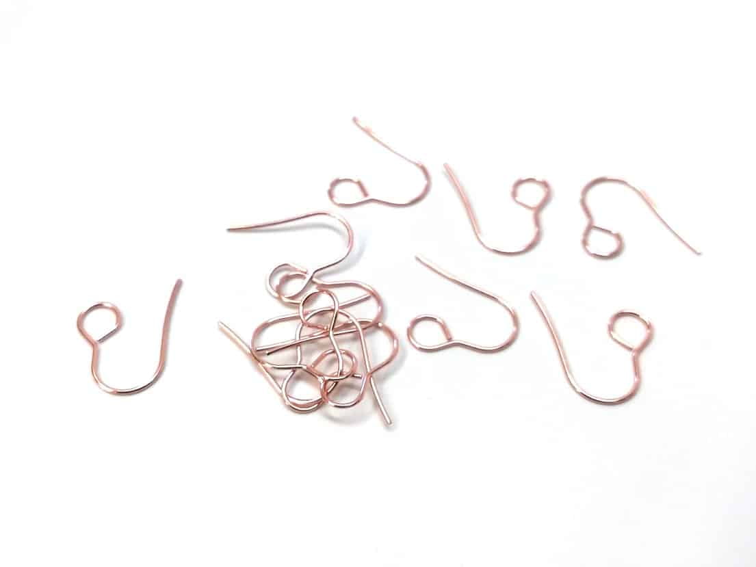 E819B - 500 pcs 304 Stainless Steel Earring Hooks with Loop Hole - 19mm x 14mm - Large Loop: 6mm - Rose Gold