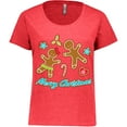 thumbnail image 3 of Inktastic Merry Christmas with Gingerbread Cookies Women's Plus Size T-Shirt, 3 of 5