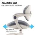 thumbnail image 5 of 2xhome Kids Ergonomic Desk Chair with Adjustable Cushioned Seat and Back, 360° Swivel with Leg Rest Locking Casters and Removable Upholstery, Gray, Set of 1, 1 piece, 5 of 11