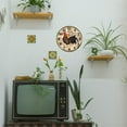 thumbnail image 6 of 12inch Rooster Vintage Wall Clock Silent Wooden Wall Clock Round Digital Wall Clock Battery Operated Clock for Home Decor Living Room Kitchen Office, 6 of 9