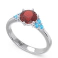 thumbnail image 2 of 2.15 Ct Fine Round Cut Garnet & Blue Topaz Gemstone Anniversary Ring for Women Solid 14K White Gold Size 10 by Diamond-Capitals, 2 of 7