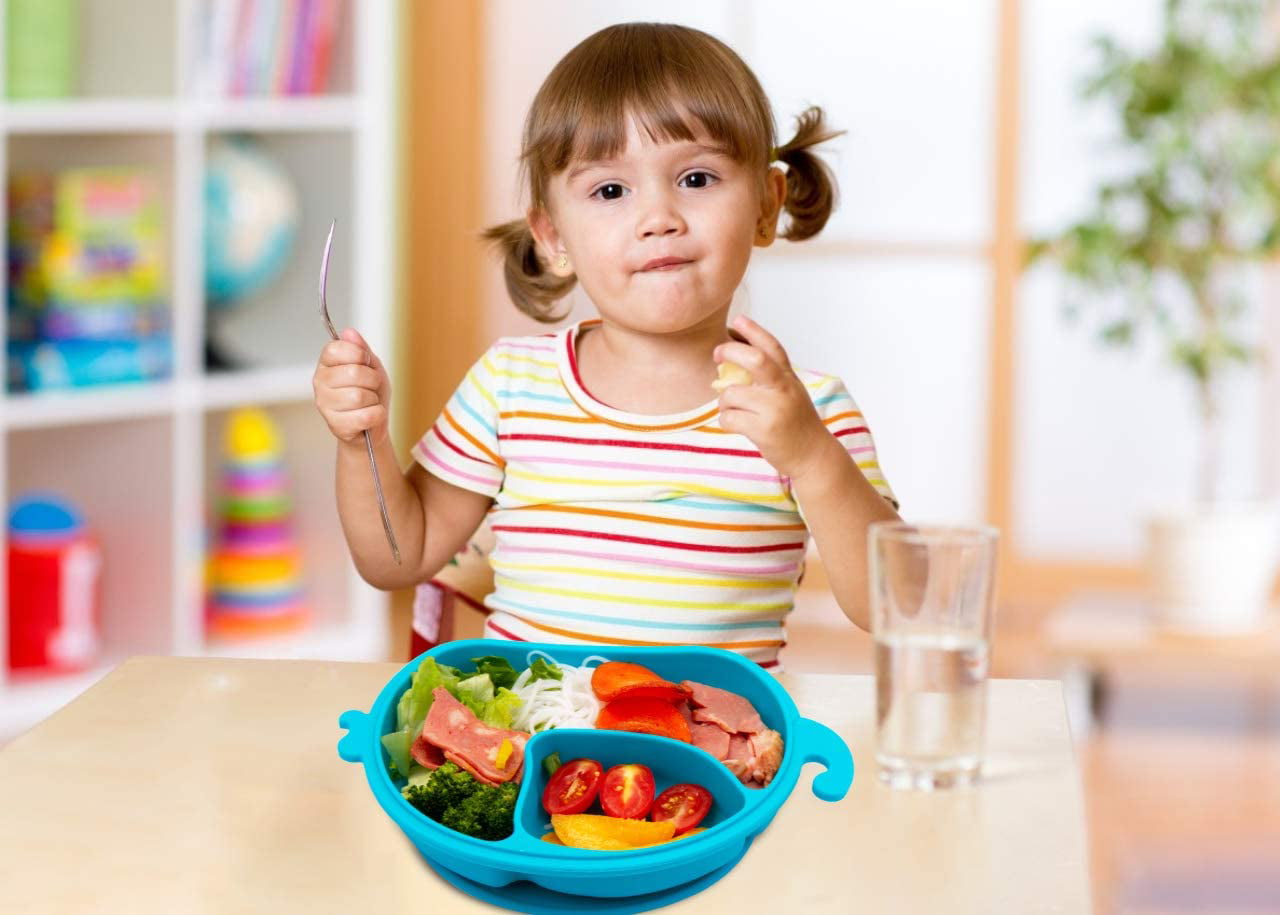 Non-slip Alimentation plaque pour les tout-petits bébés enfants avec tasses Baby Aspiration plaques 