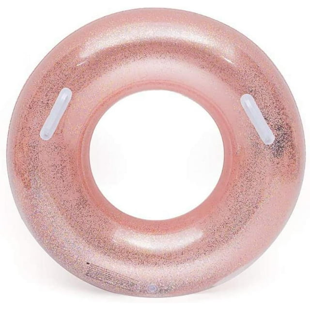 Summer Round Durable Inflatable Swim Ring Swimming Pool Beach Confetti Glitter Swimming Float Tube