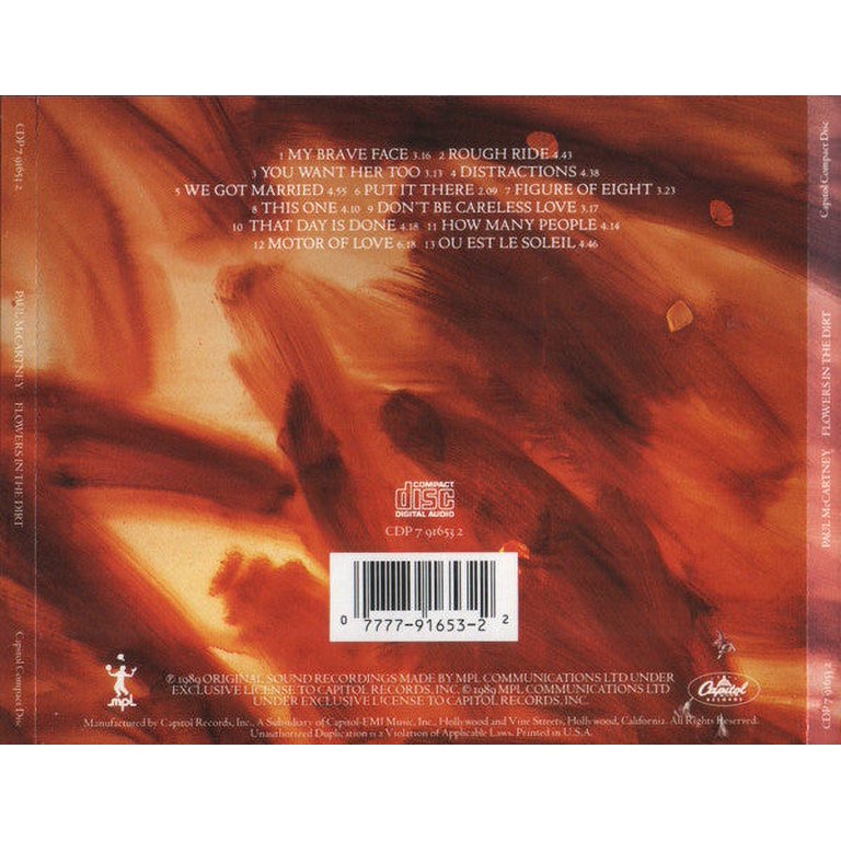 Paul McCartney - Flowers In The Dirt (CD) Rock 1989 - Walmart.com
