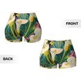 thumbnail image 6 of Yiaed Tropical Floral Jungle Print Women's Athletic Shorts Running Shorts Sporty Short High Waisted Elastic Workout Shorts for Yoga Gym Running & Sports -Medium, 6 of 8