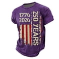 thumbnail image 4 of Landzoo Toddler Kids Boys Girls 4Th Of July Graphic Print Short Sleeve Crew Neck T-Shirt Patriotic Independence Day Summer Casual Toddler Tees Size 5-6 Years Dark Purple, 4 of 4