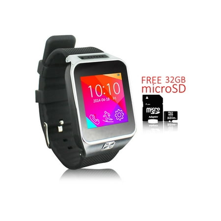 GSM Unlocked Smart Watch + Phone [Text & Call Reminder + Bluetooth 4.0 + Built-In Camera] + 32gb