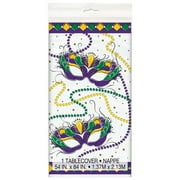 Jazzy Mardi Gras Plastic Party Tablecloth, 84 x 54in