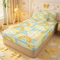 thumbnail image 2 of Erosebridal Boho Nursery Rainbow Zipper Queen Comforter Set with Fitted Sheet and 2 Pillowcases,Fluffy Cloud Star Sun Zipper Bedding Set,Yellow Teal White,4 Pieces,Grey Reversible, 2 of 6