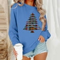 thumbnail image 2 of YUGYXL Christmas Sweatshirt Women Vintage Xmas Tree Print Shirt Plus Size Ugly Christmas Pullover Sweater Blue XXXL, 2 of 6
