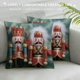 thumbnail image 3 of GOSMITH  Nutcracker Throw Pillow Cushion Cover Photo of Christmas Themed Cartoons with Clothes Hats and Mustaches Print, Zippered Double-Side Digital Print Decor, Green Red, 3 of 5