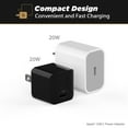 thumbnail image 4 of Scosche HPDC20 PowerVolt 20W Mini Cube USB-C Fast Charger, Wall Adapter for Phone, 4X Faster Power Charge, Portable Outlet Plug, Black, 4 of 6