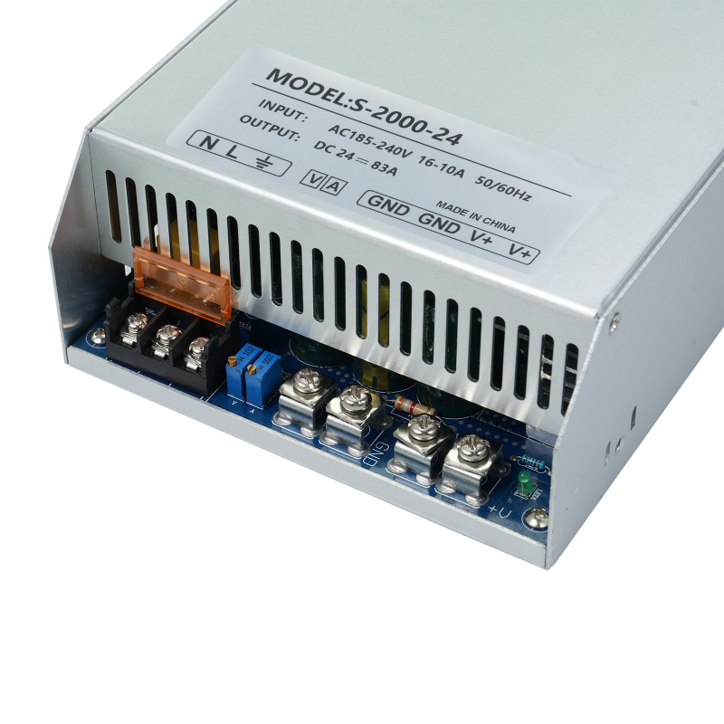 Switching Power Supply DC 24V 83A 2000W Power Adapter Voltage Transformer AC 185V-240V to DC 24V 83Amp Switching Converter LED Driver for LED Strip Light CCTV Camera Security System 3D Printer