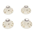 thumbnail image 2 of Guitar Knobs, 2PCS Tone 2PCS Volume Rugged Multifunctional ABS and Aluminum Alloy White Color Guitar Top Hat Knobs  for Amplifiers, 2 of 7