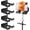 Black, variant on Weedeater Hanger, 4 Pack Grass String Trimmer Rack, Heavy Duty Metal Weed Eater Holder Wall Mount Save Space, Garden Storage and Organize Tools rack Loads 25lbs, Utility Hooks for Garage