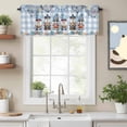 thumbnail image 2 of Ocean Gnome Valance Curtain for Windows Nautical Shell Sea Star Flag Flower Blue Plaid Rod Pocket Curtain Valances Short Window Treatments Panels for Kitchen Bathroom Laundry Basement 42 x 18 Inch, 2 of 9