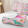 thumbnail image 4 of Erosebridal Cartoon Dino Twin Quilt Set For Girls,Kawaii Dinosaur Green Cactus Twin Coverlet Set For Girl,2-Piece, 4 of 7