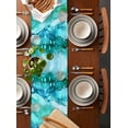 thumbnail image 2 of Moroccon Table Runner 70 Inches, Turquoise Marble Bed Runner Dresser Scarves Tabletop for Indoor Outdoor Parties/Ceremony/Banquet, 13" x 70", 2 of 8