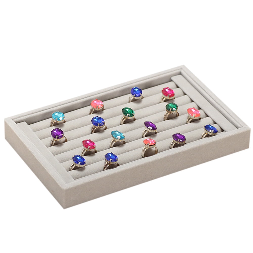 Small Velvet Ring Plate Earrings Jewelry Display Rack Jewelry Storage