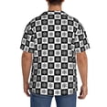 thumbnail image 3 of Pofeuu Checkerboard With Snowflake 1 Print Mens Casual Short Sleeve Shirts Beach Summer Spread Collar Pocket Tops Men's Casual Short-sleeved Shirt-Medium, 3 of 5
