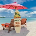 thumbnail image 6 of Outdoor Surfboard Wall Art Jamaica Good Vibes Sign with Sunset and Palm Trees, Beach House Tropical Coastal Decor Weatherproof PVC, 5 Foot, 6 of 9