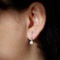 thumbnail image 4 of Rosec Jewels Real Ethiopian Opal Drop Earrings - 1 Carat - AAA Quality - Opal Diamond Earrings with Fish Hook - Ready to Gift, 10K White Gold, 4 of 8