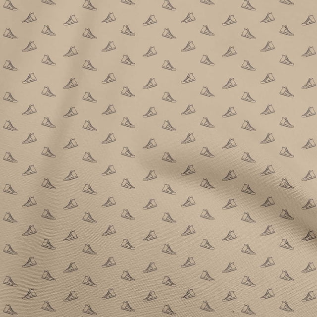 oneOone Cotton Flex Light Brown Fabric Shoes Craft Projects Decor Fabric Printed By The Yard 40 Inch Wide